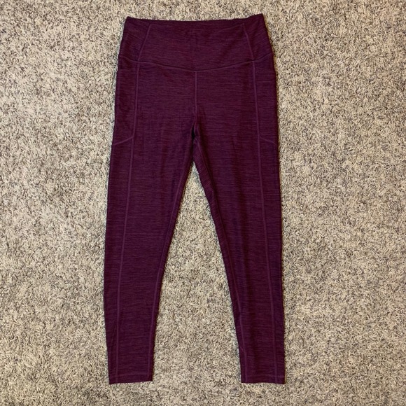 Victoria's Secret Leggings Womens 10 Burgundy High Waist Workout Yoga - Picture 1 of 8